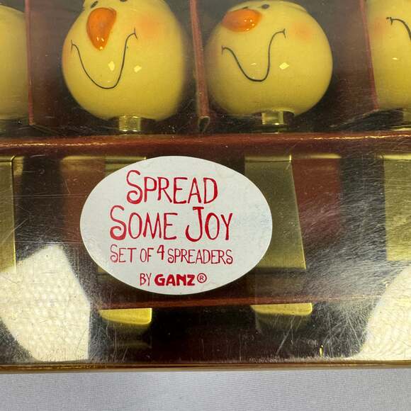 Christmas Butter Knives Cheese Spread - Bella Casa By Ganz Set Of 4 - Picture 3 of 4